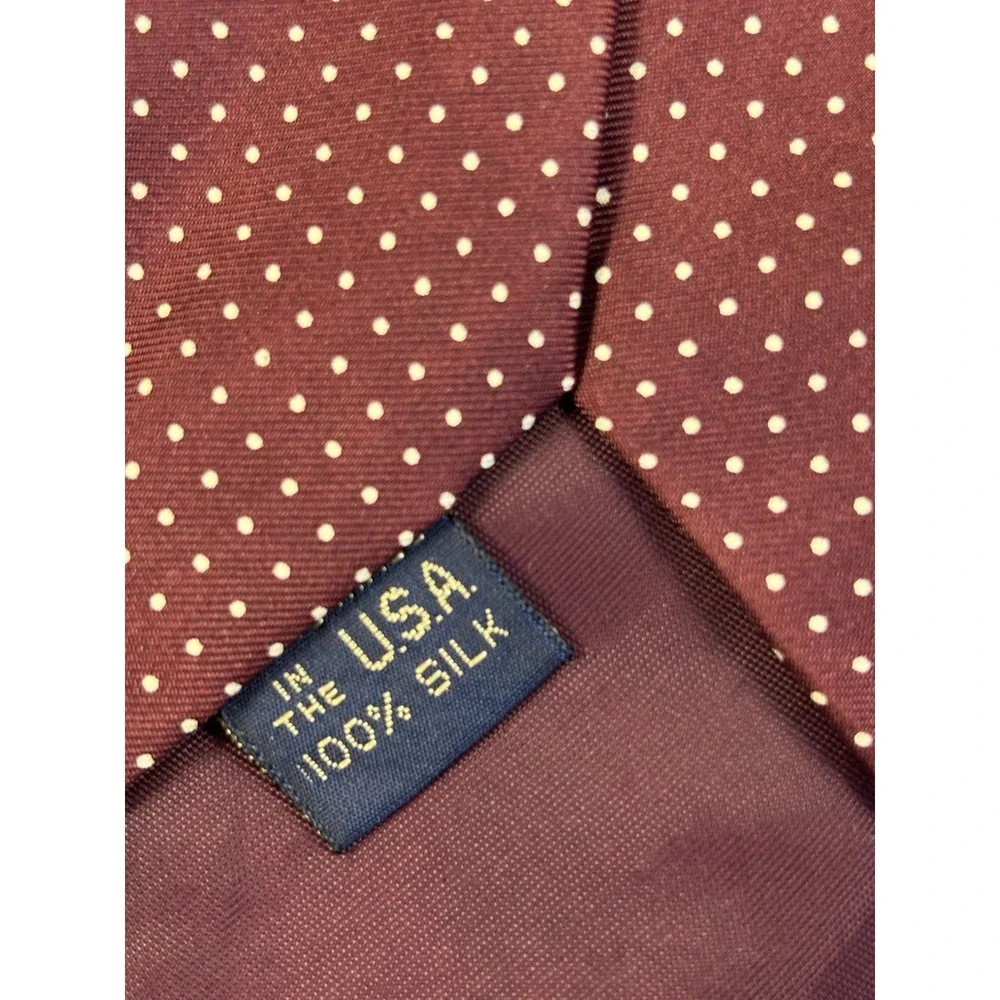 Nordstrom Ferrell Reed Men's Burgundy Dot Silk Necktie USA Preppy Event Capsule